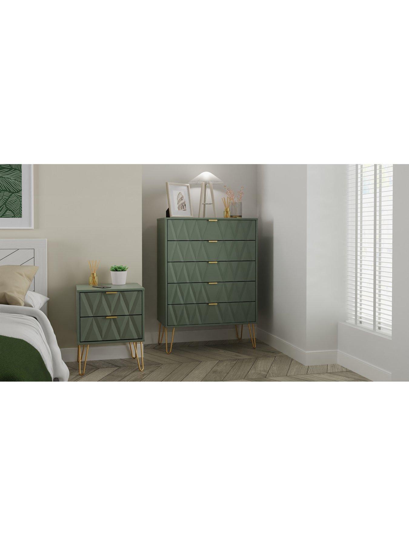 SWIFT Versailles Ready Assembled 3 Piece Package - 5 Drawer Chest and 2 Bedside Chests - FSC® Certified