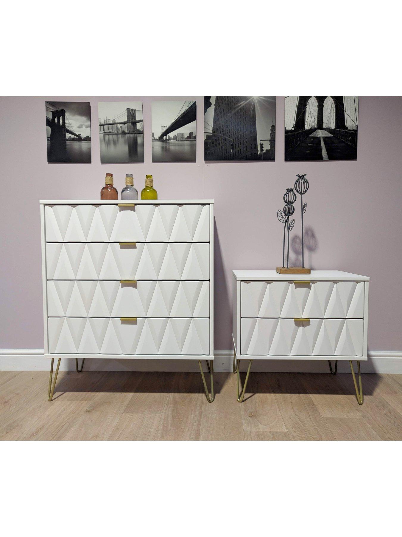 Image 5 of 8 of SWIFT Versailles Ready Assembled 4 Piece Package - 2 Door Wardrobe, 5 Drawer Chest and 2 Bedside Chests&nbsp;- FSC&reg; Certified