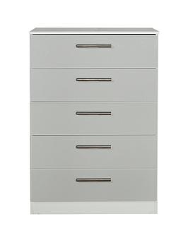Product photograph of Swift Montreal Gloss Ready Assembled 5 Drawer Chest from very.co.uk