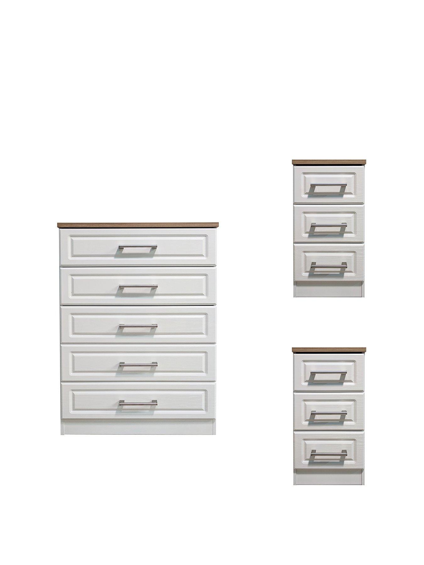 undefined Regent Ready Assembled 3 Piece Package - 5 Drawer Chest and 2 Bedside Chests - FSC® Certified