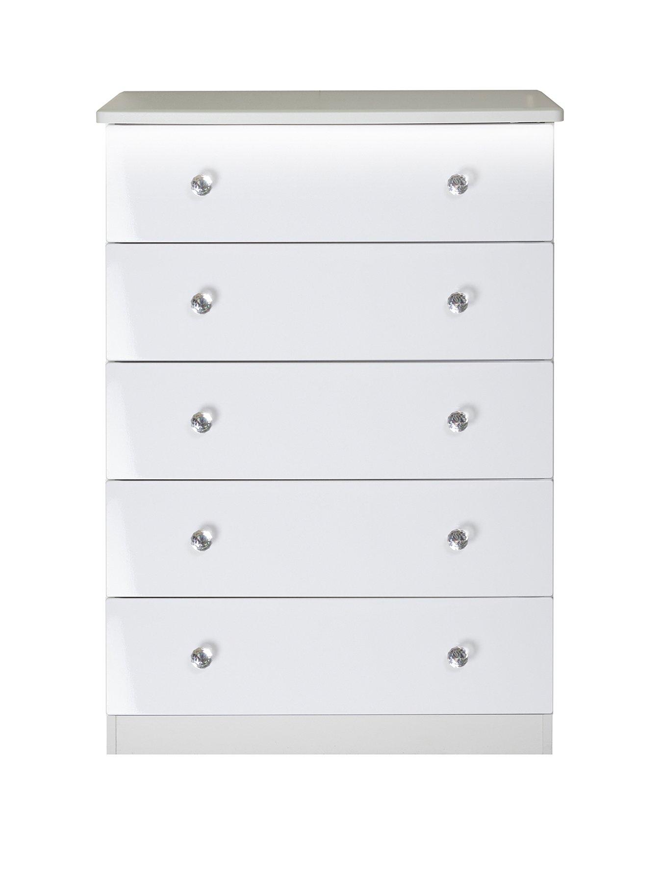 Swift Lumiere 5 Drawer Chest With Lights White Gloss Very Co Uk
