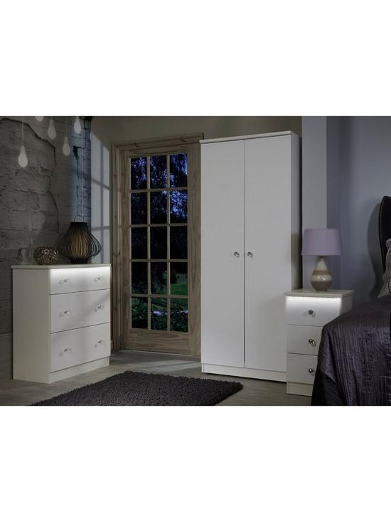 stillFront image of swift-lumiere-5-drawer-chest-with-lights-white-gloss
