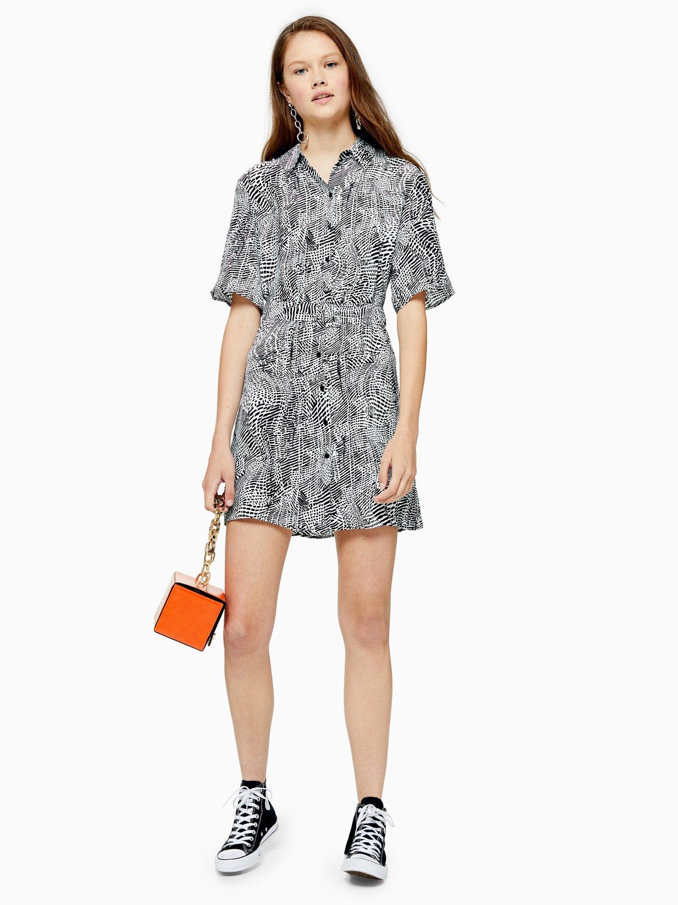 leopard print dress with white shirt