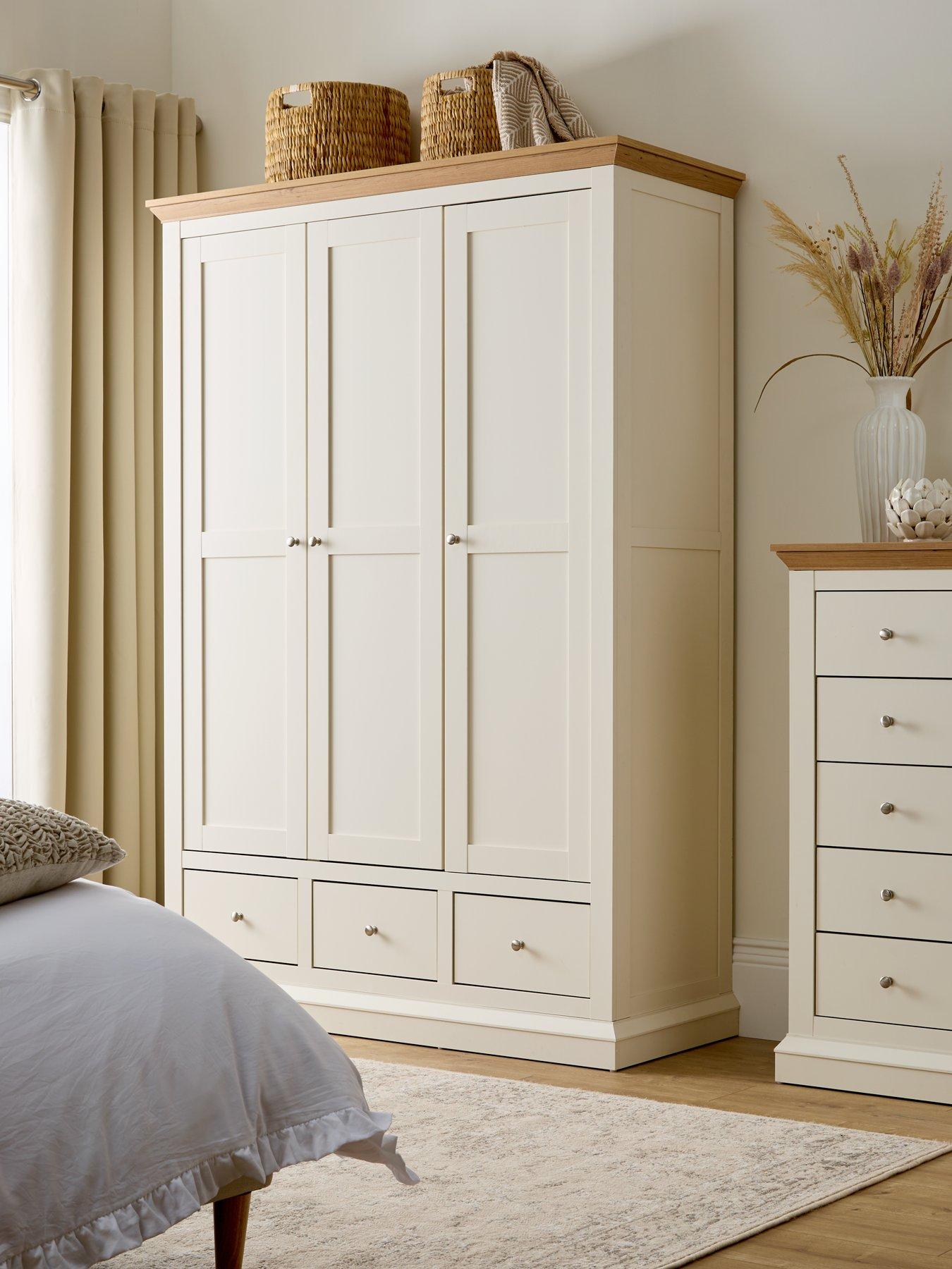 Product photograph of Very Home Hanna 3 Door 3 Drawer Wardrobe from very.co.uk