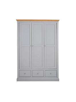 Product photograph of Very Home Hanna 3 Door 3 Drawer Wardrobe from very.co.uk