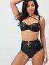  image of curvy-kate-scantilly-harnessed-half-cup-bra-black