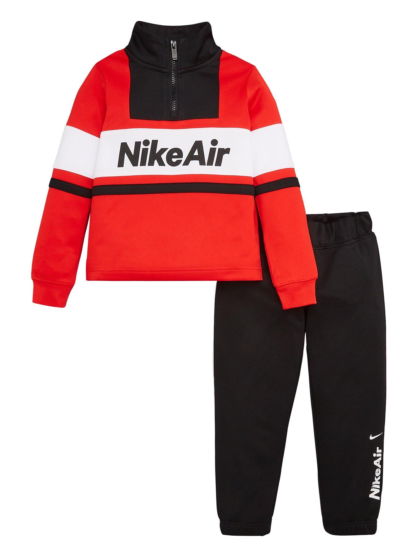 black and red nike tracksuit