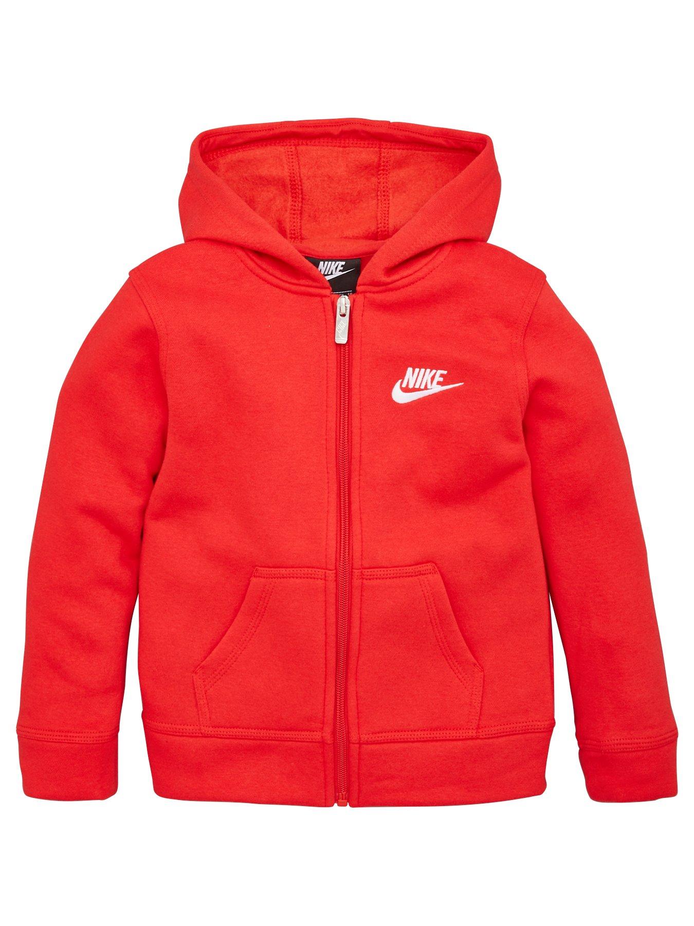 Red nike best sale zip up hoodie