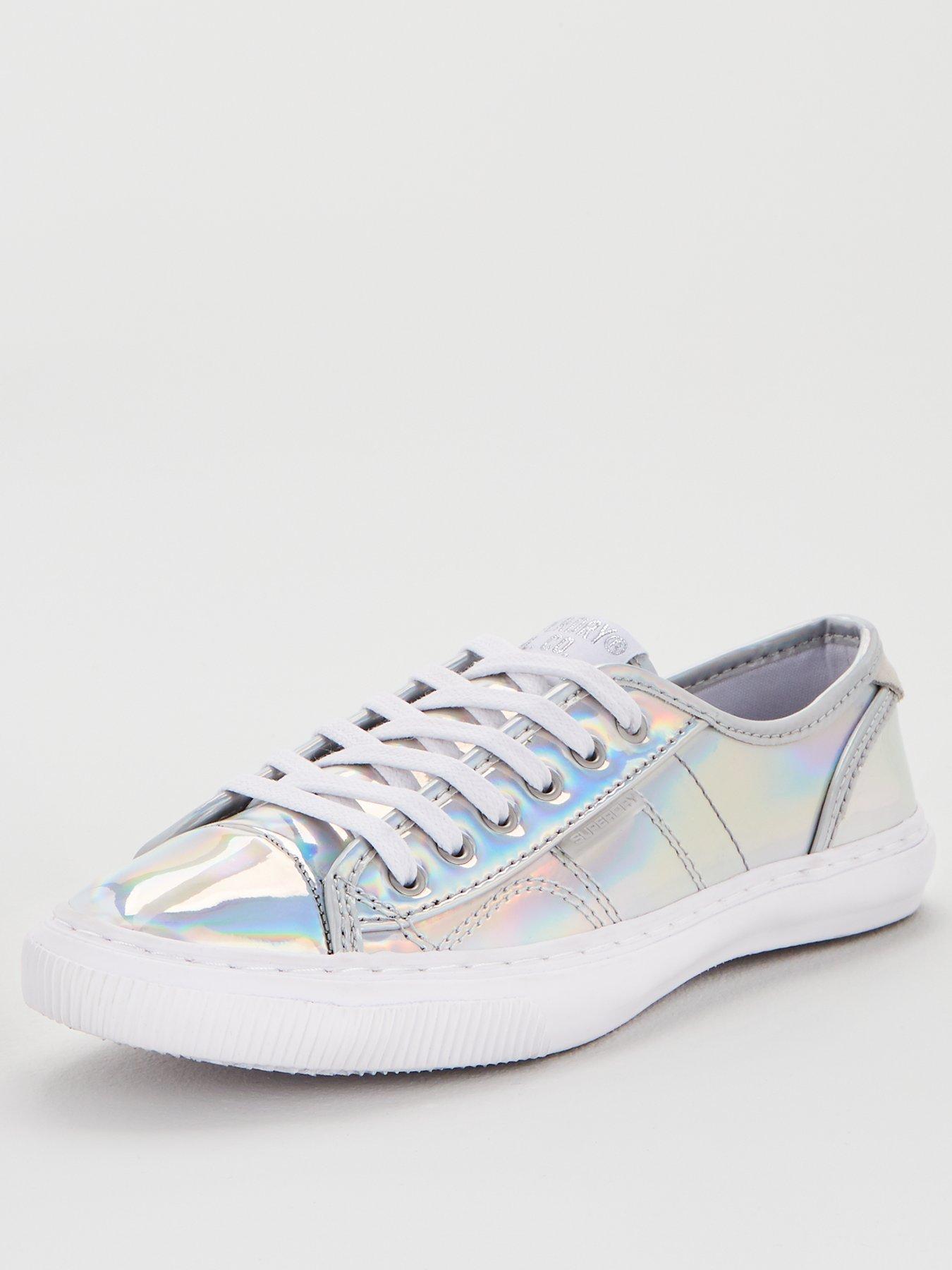 superdry silver trainers