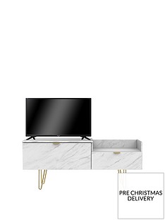 SWIFT Marbella Ready Assembled TV Unit - Marble Effect - fits up to 40 inch TV