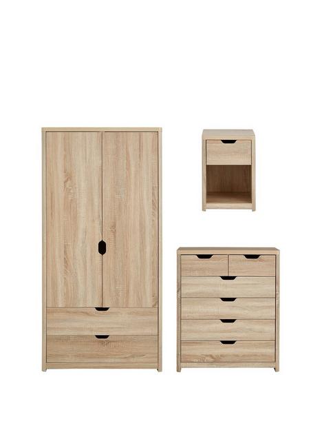 aspen-3-piece-package-2-door-2-drawer-wardrobe-4-2-chest-and-bedside-chest-oak-effect