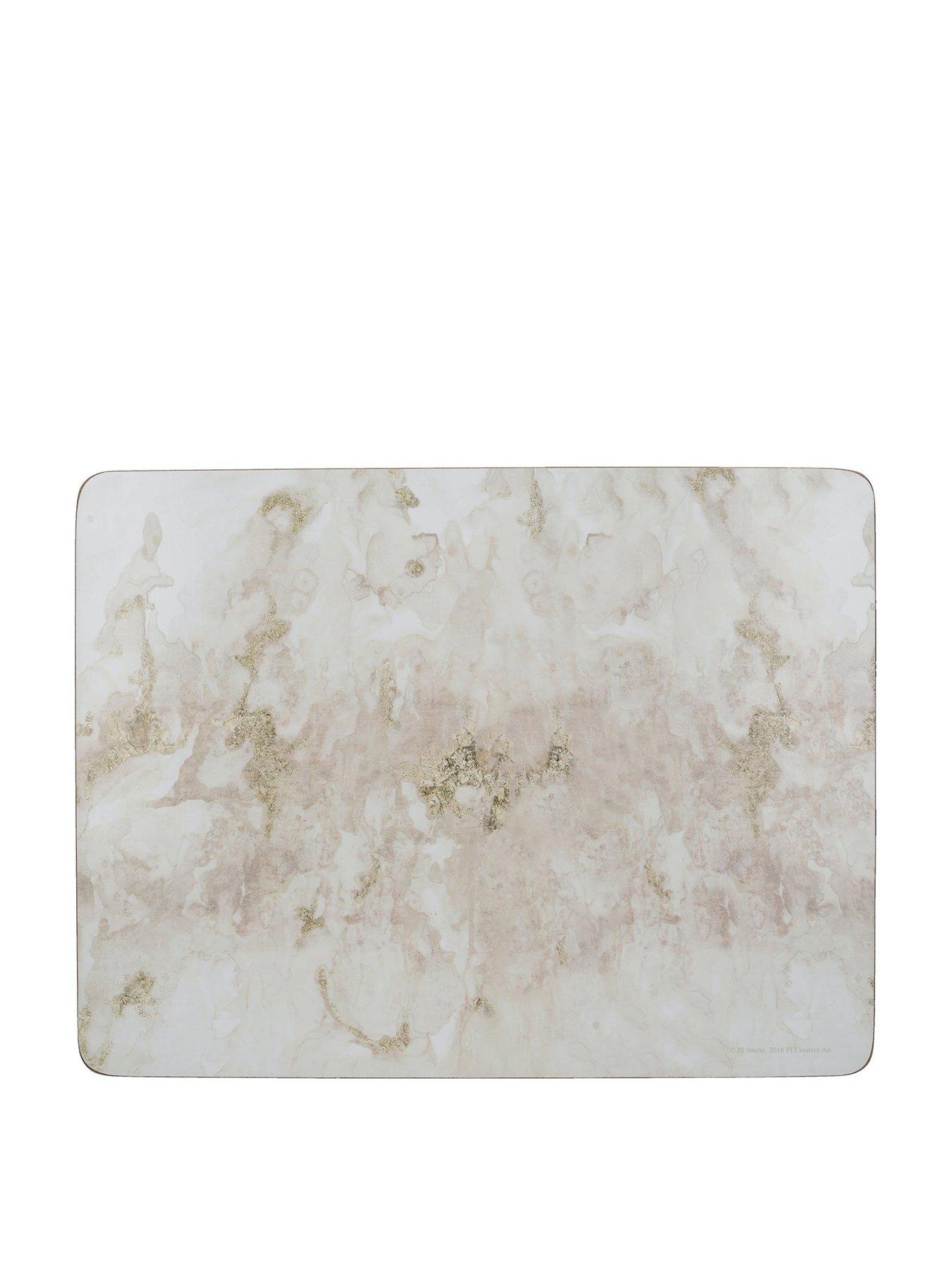 Creative Tops Set of 4 Premium Placemats, Navy Marble Effect