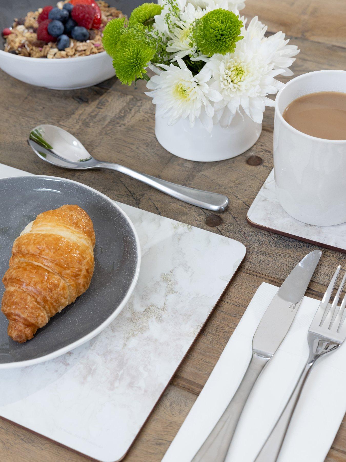 Image 5 of 6 of Creative Tops Set of 4 Premium Placemats, Navy Marble Effect