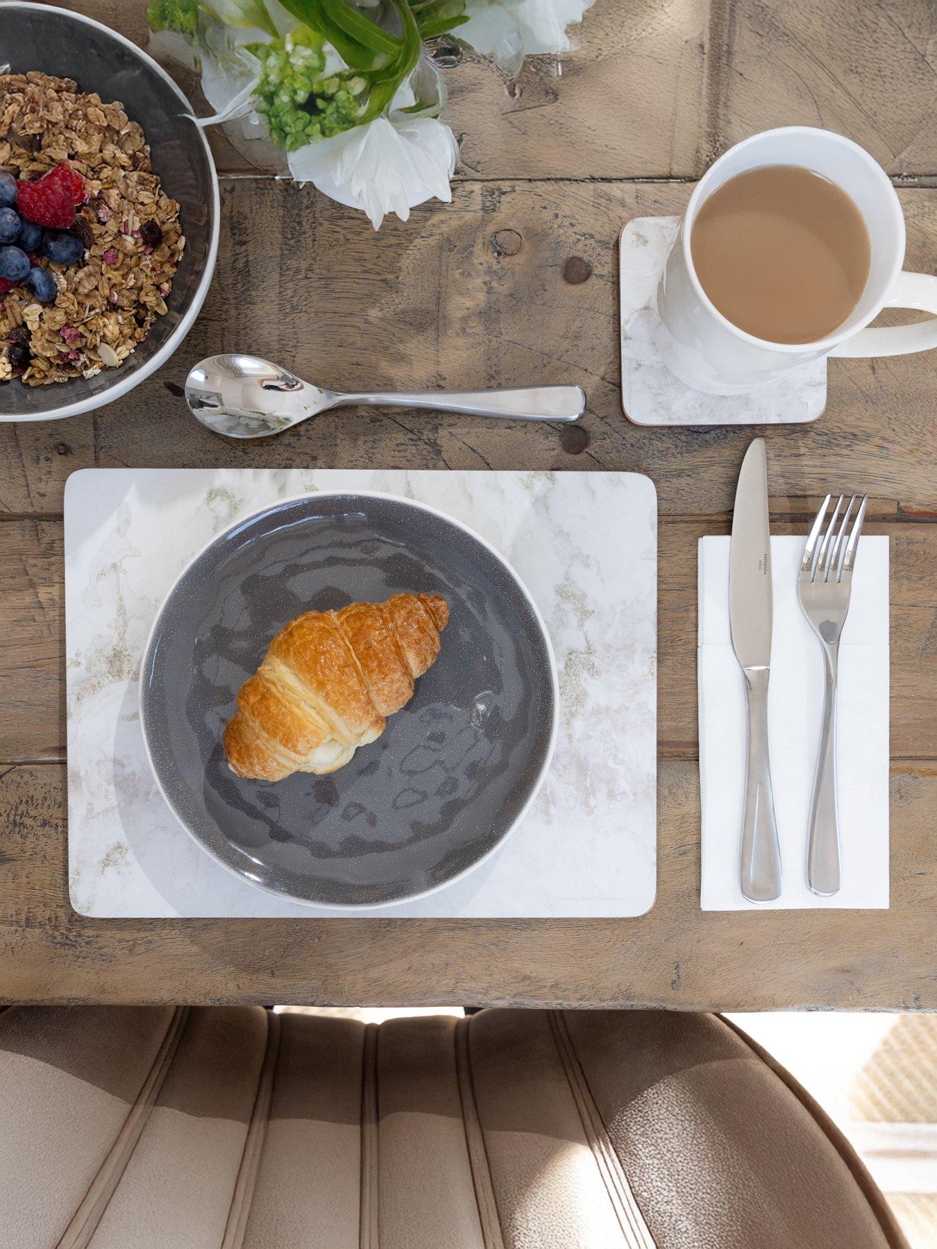 Image 6 of 6 of Creative Tops Set of 4 Premium Placemats, Navy Marble Effect