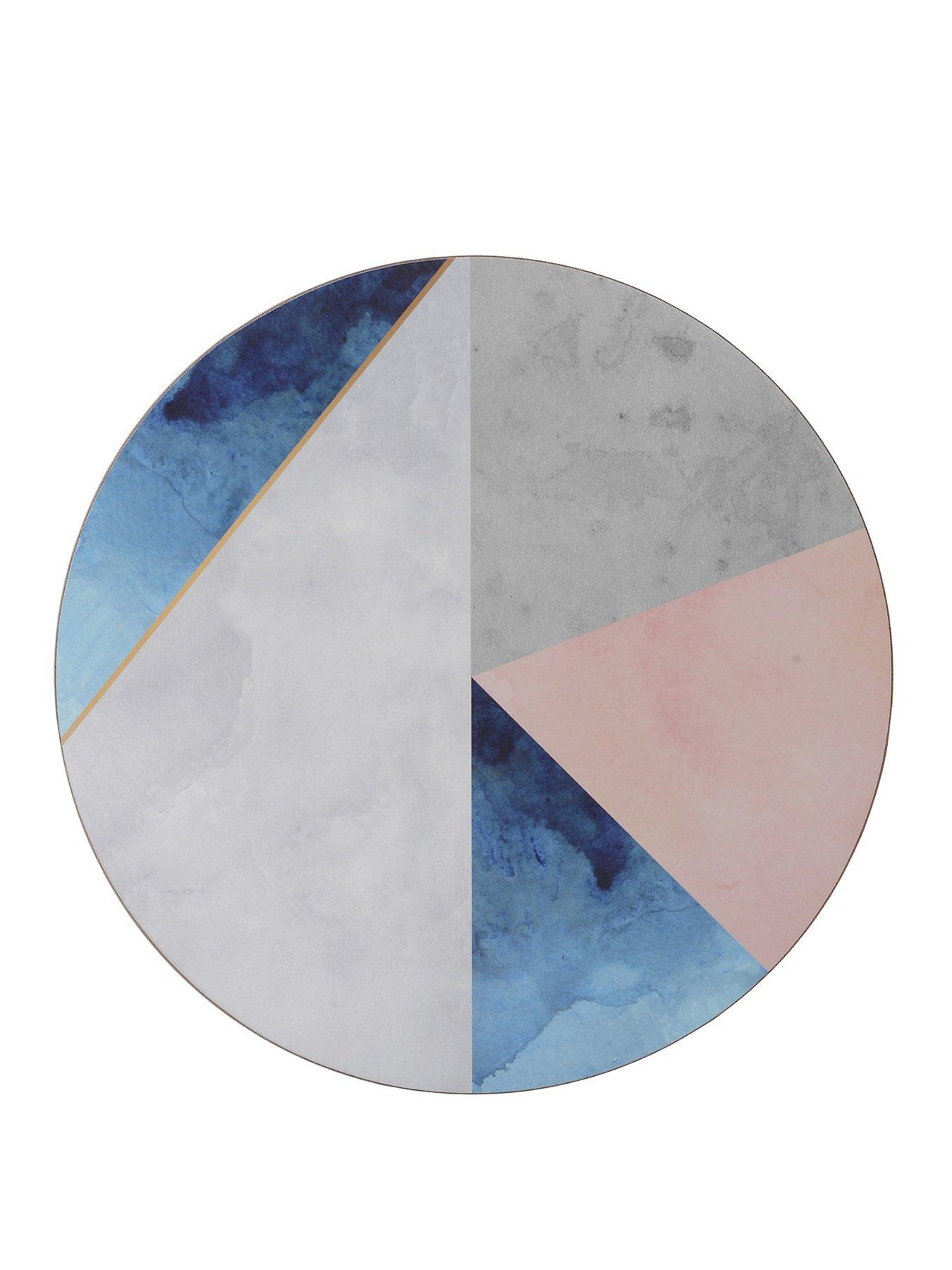 Product photograph of Creative Tops Geometric Palette Round Premium Placemats Ndash Pack Of 4 from very.co.uk