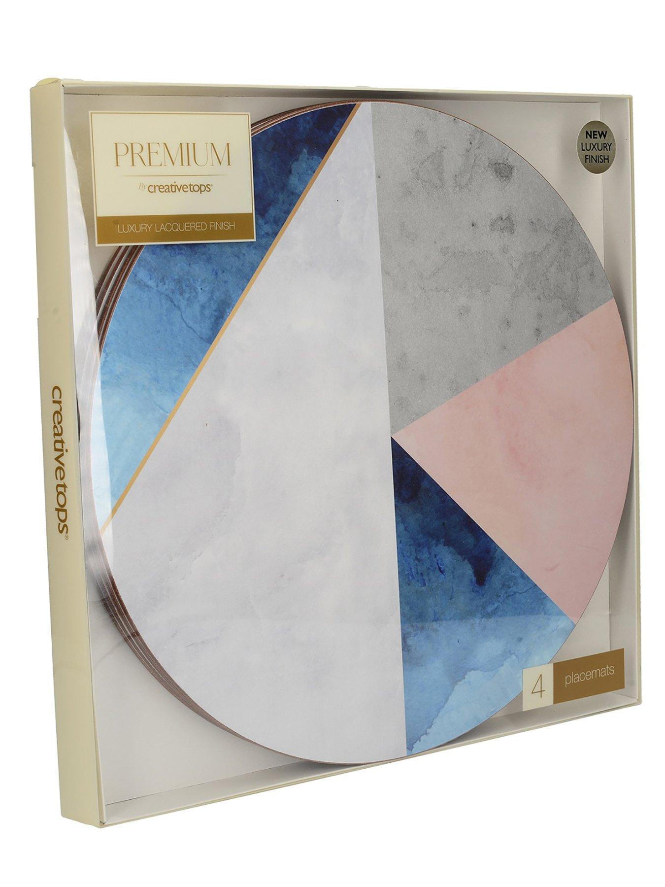 Creative Tops Geometric Palette Round Premium Placemats Pack of 4