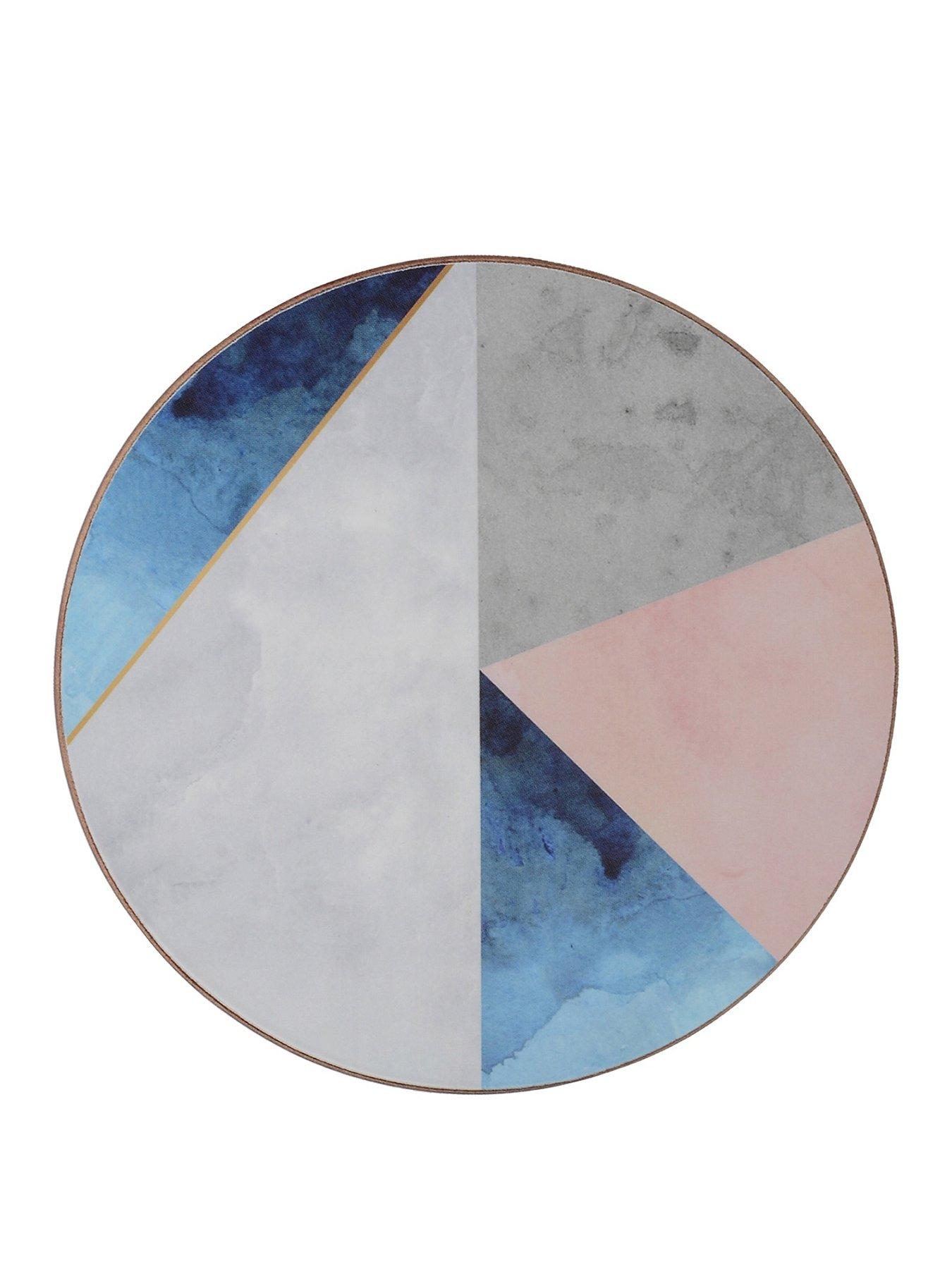 Product photograph of Creative Tops Geometric Palette Round Premium Coasters - Pack Of 4 from very.co.uk