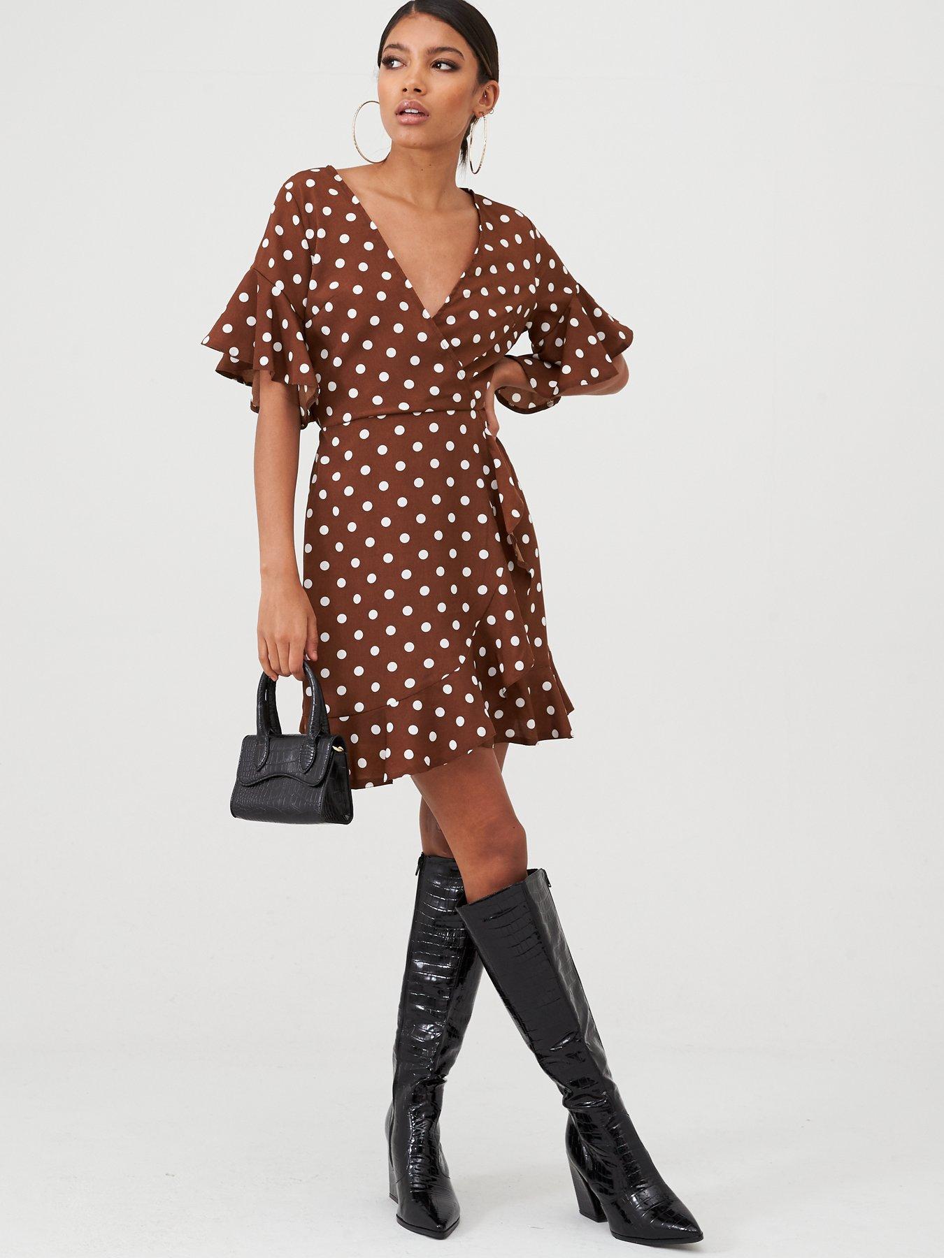 ax paris polka dot wrap dress