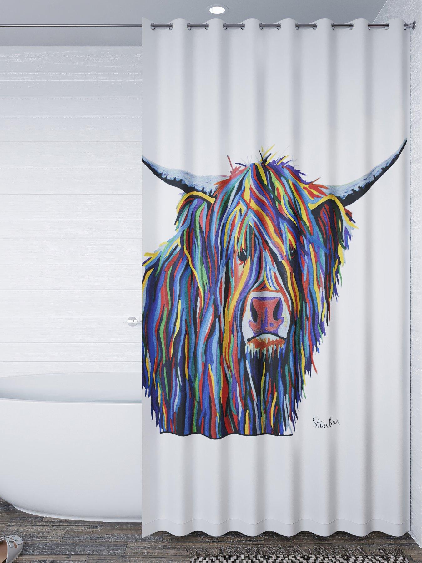 Image 1 of 5 of Croydex Steven Brown Angus McMoo Shower Curtain