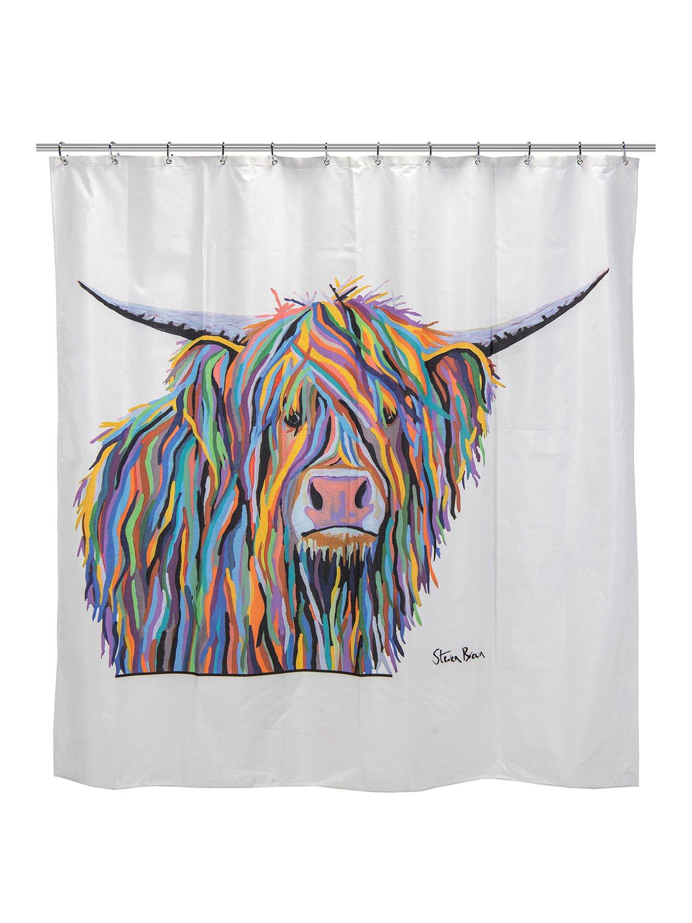 Image 1 of 6 of Croydex Steven Brown Angus McMoo Shower Curtain