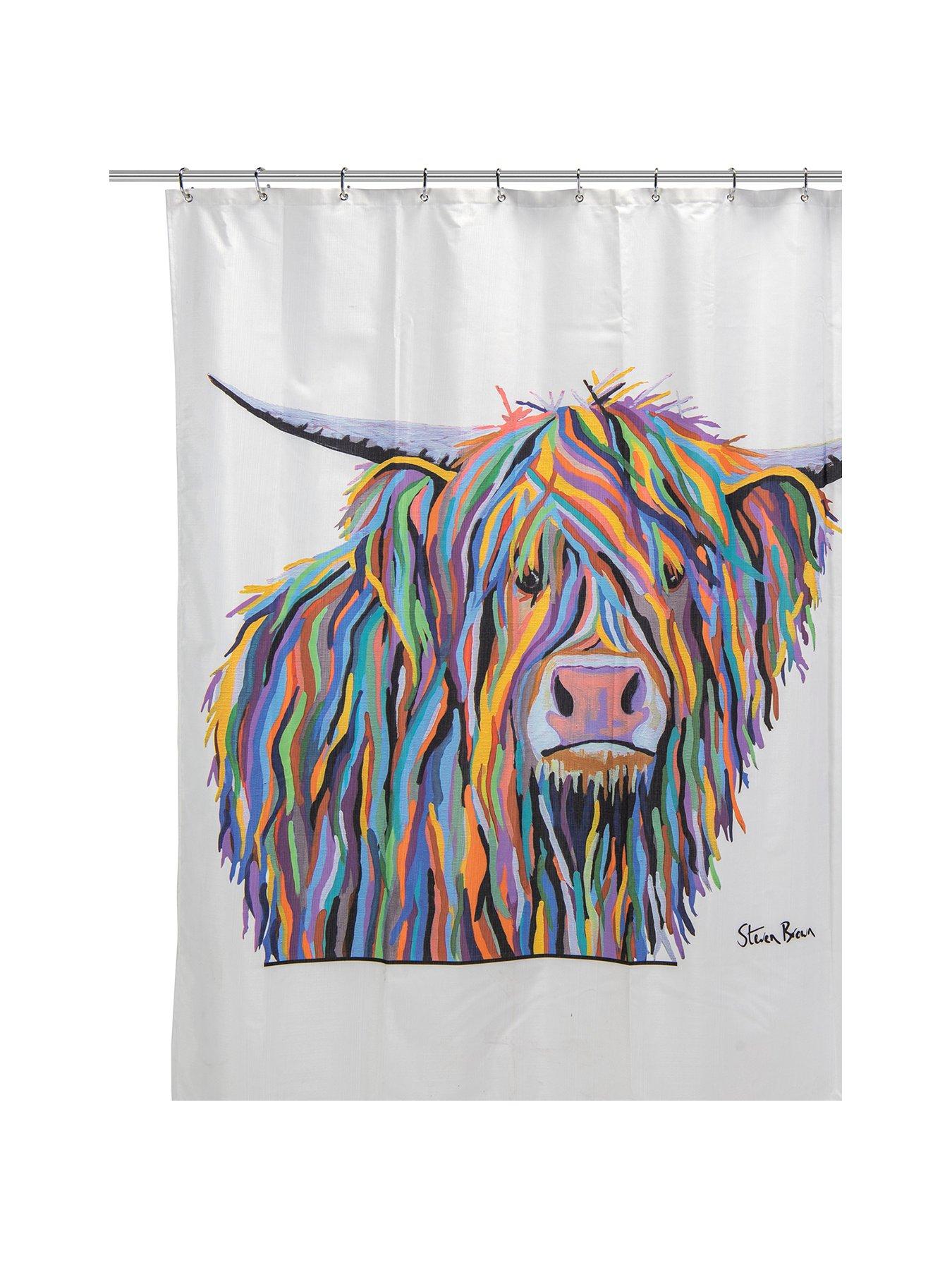Image 2 of 5 of Croydex Steven Brown Angus McMoo Shower Curtain