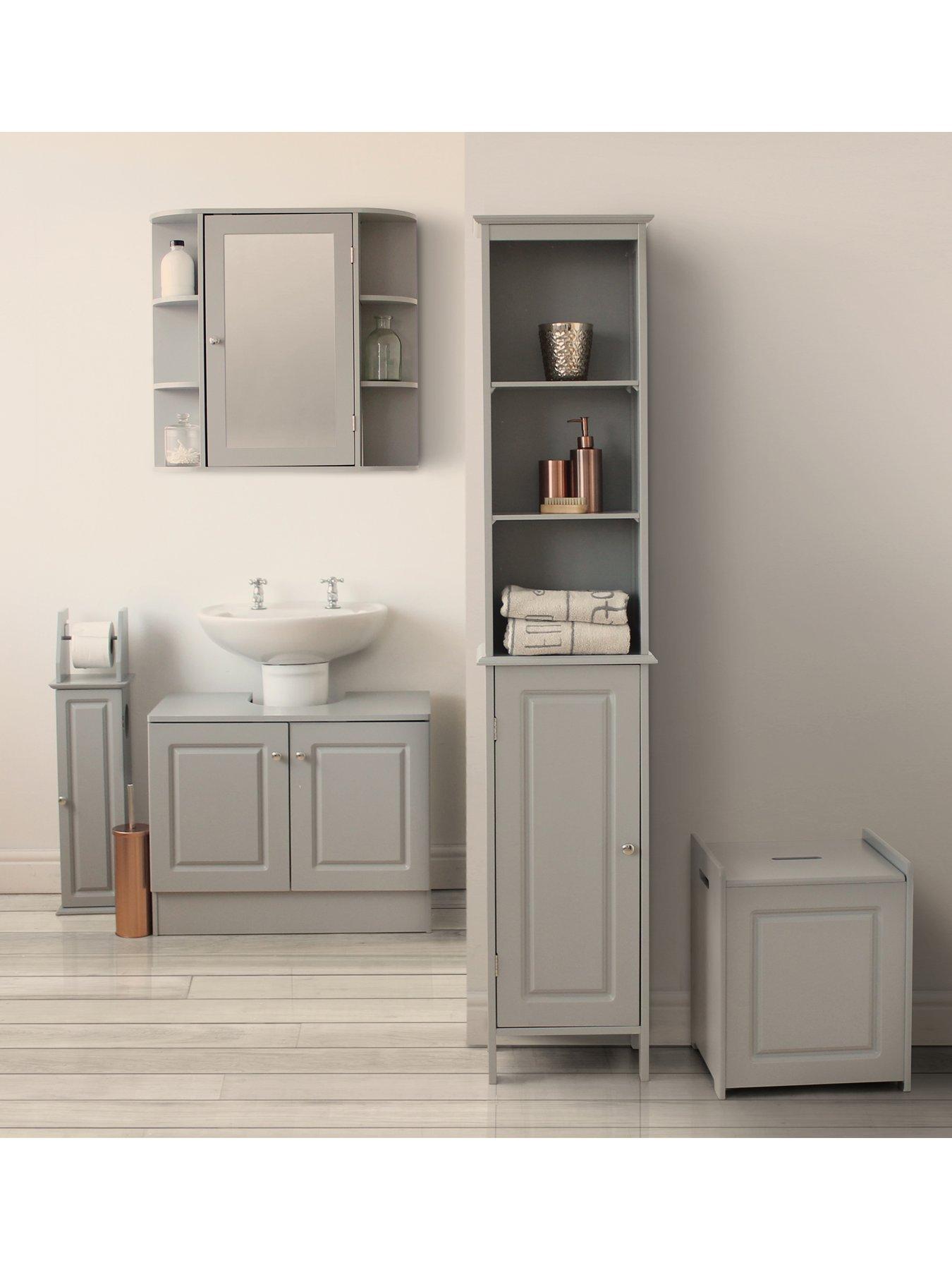 Lloyd Pascal Devonshire Tall Bathroom Cabinet Painted Grey Very co uk