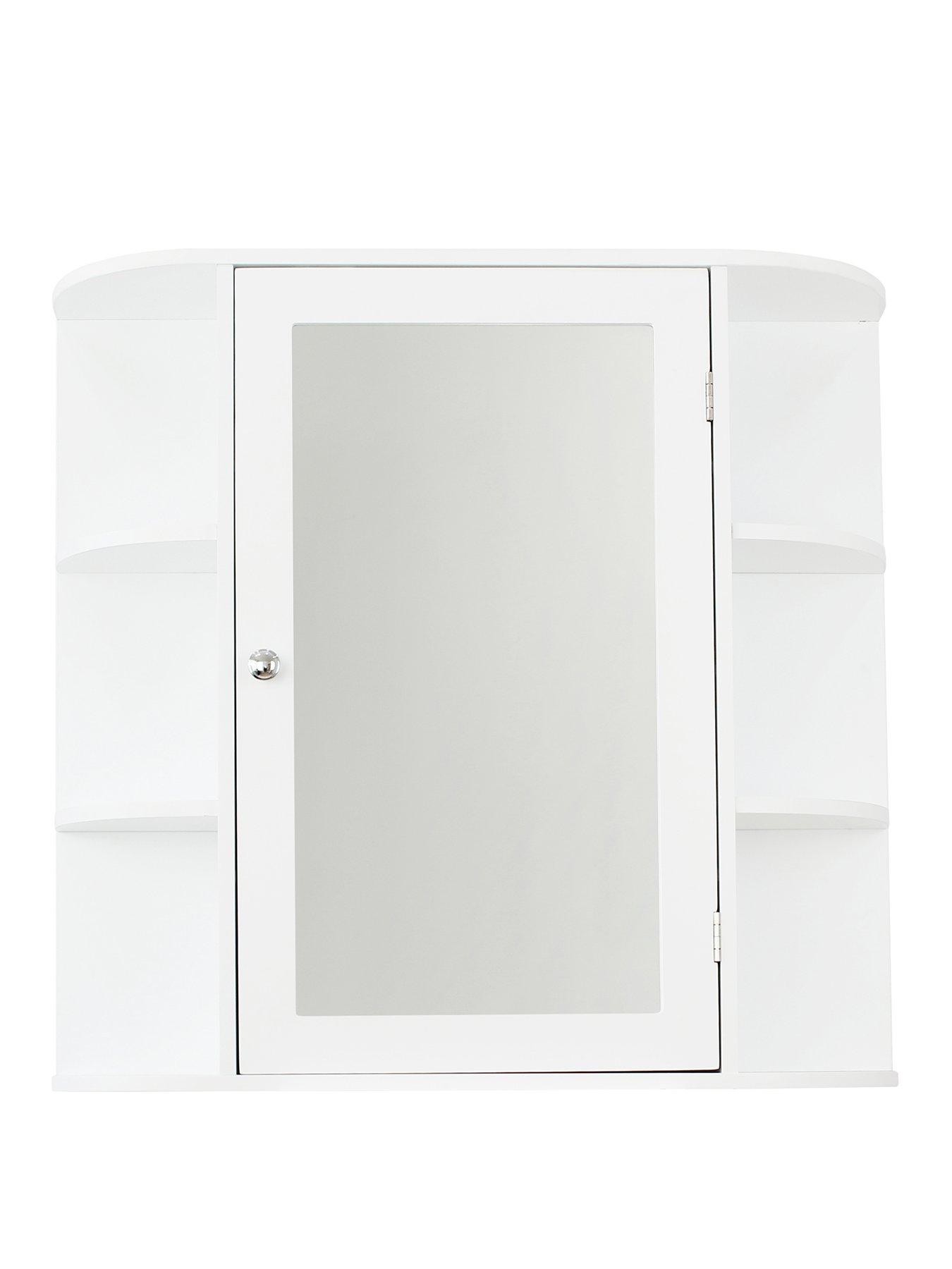 Product photograph of Lloyd Pascal Devonshire Mirrored Bathroom Wall Cabinet - White from very.co.uk