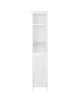 Product photograph of Lloyd Pascal Devonshire Tall Bathroom Cabinet - White from very.co.uk