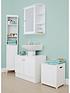  image of lloyd-pascal-devonshire-tall-corner-bathroom-cabinet-white