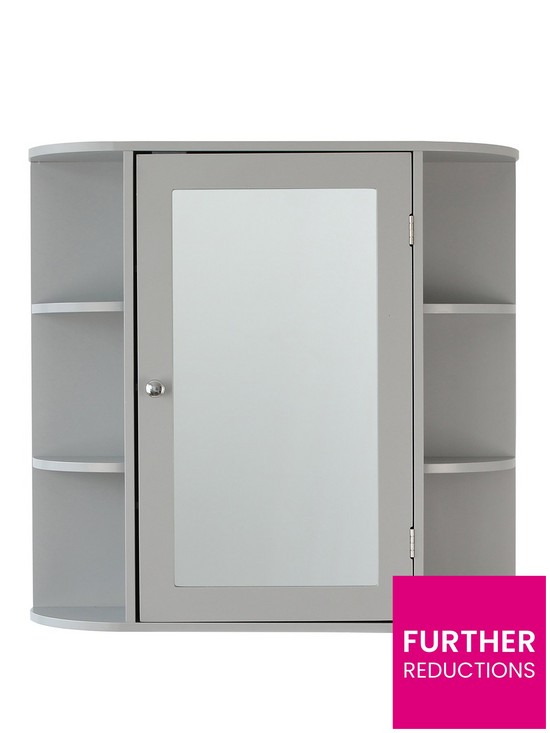 front image of lloyd-pascal-devonshire-mirrored-bathroom-wall-cabinet-grey