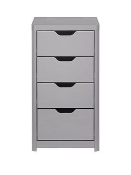 Product photograph of Very Home Aspen Slim 4 Drawer Chest - Grey Oak Effect from very.co.uk