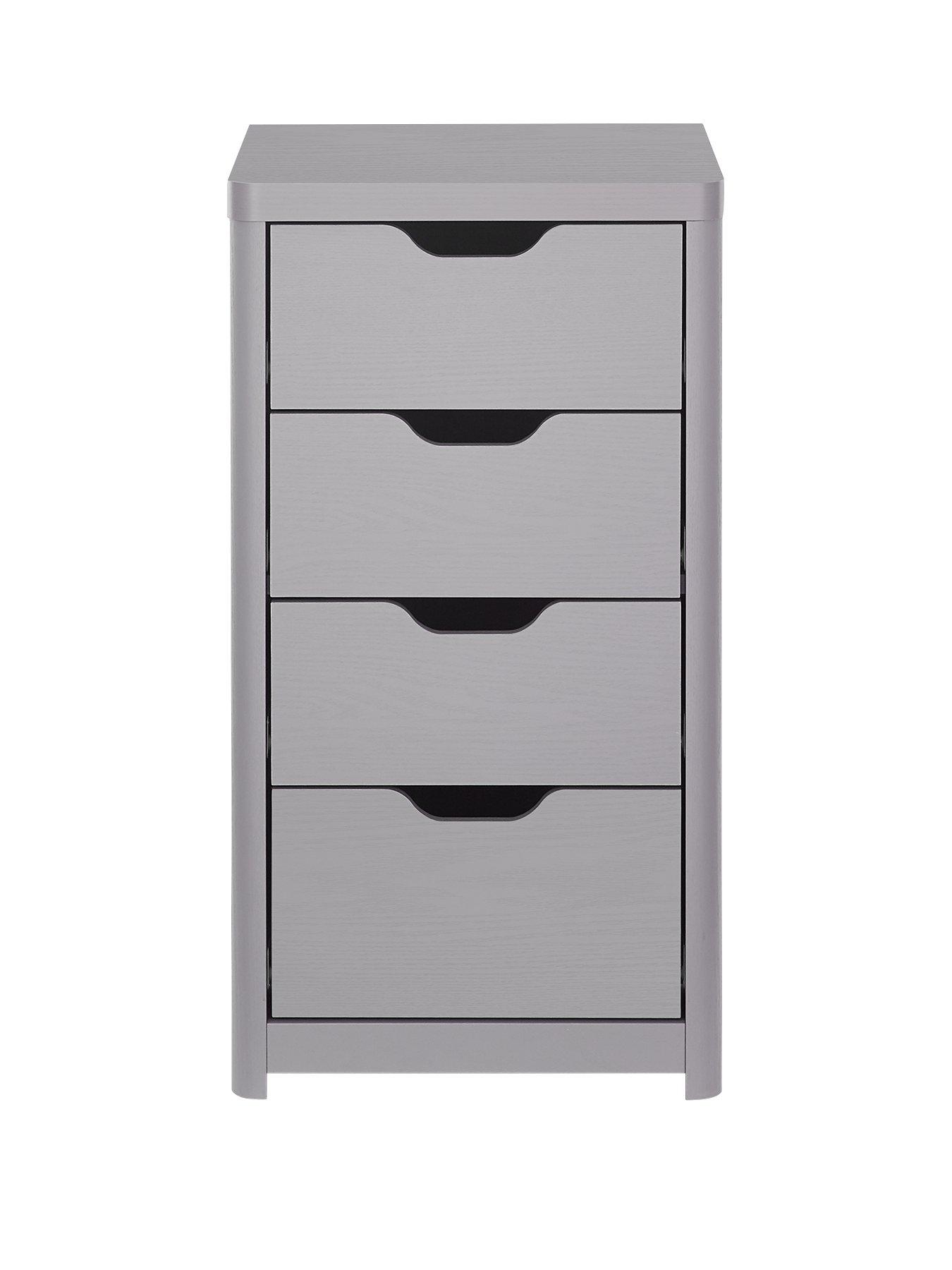 undefined Aspen Slim 4 Drawer Chest - Grey Oak Effect