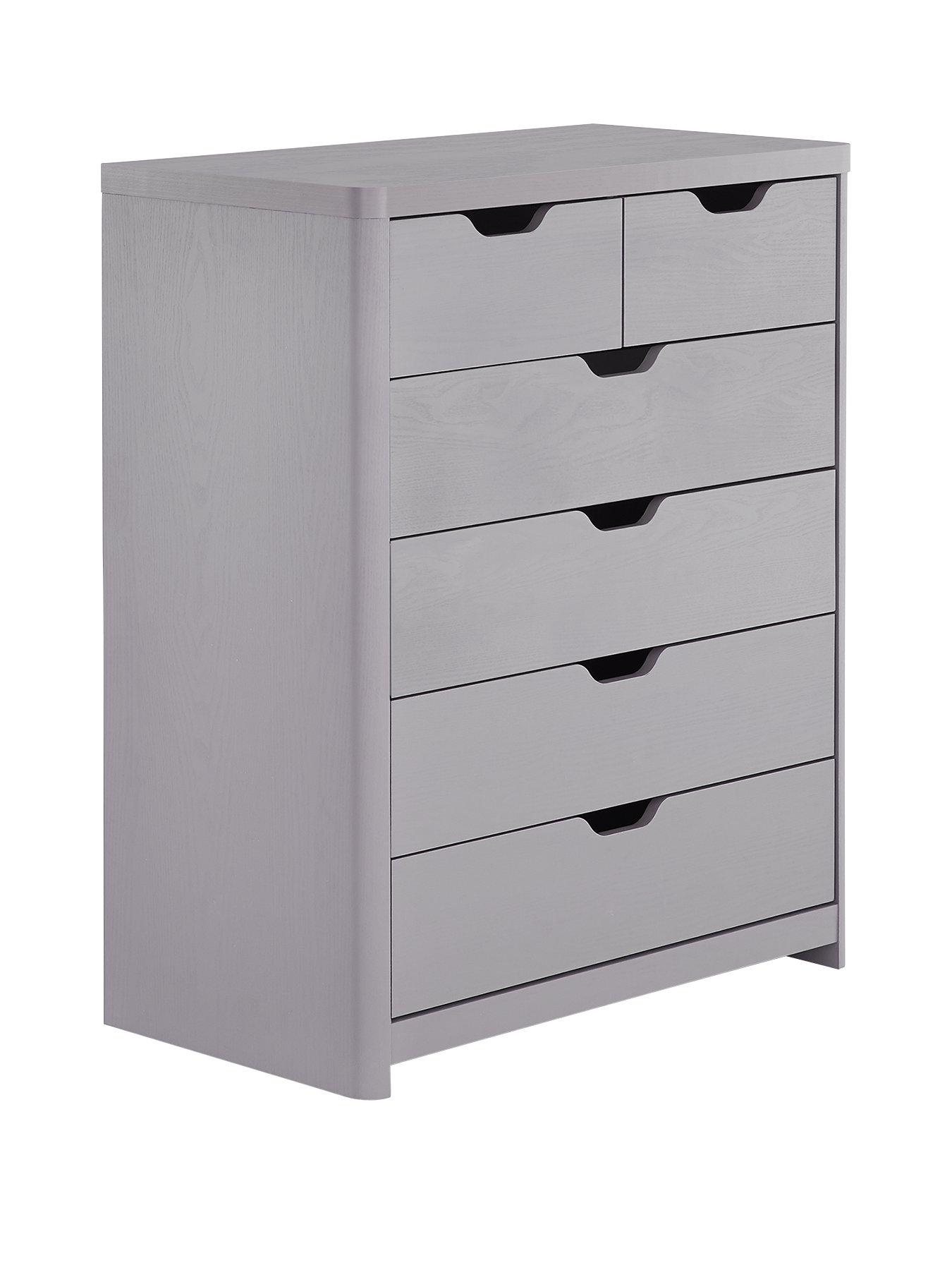 Image 3 of 6 of The Very Collection Aspen 4 + 2 Drawer Chest - Grey Oak Effect