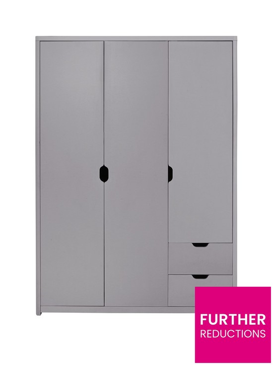 front image of aspen-3-door-2-drawer-wardrobe-grey-oak-effect