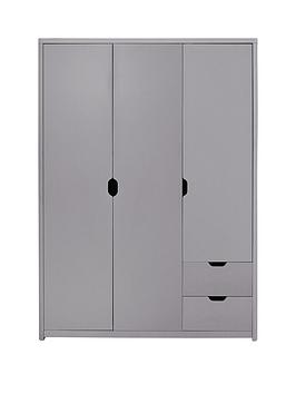 Product photograph of Very Home Aspen 3 Door 2 Drawer Wardrobe - Grey Oak Effect from very.co.uk