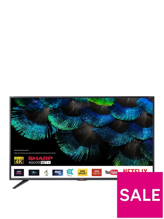 front image of sharp-50bj5k-50-inch-4k-ultra-hd-smart-tv-with-freeview-play-black