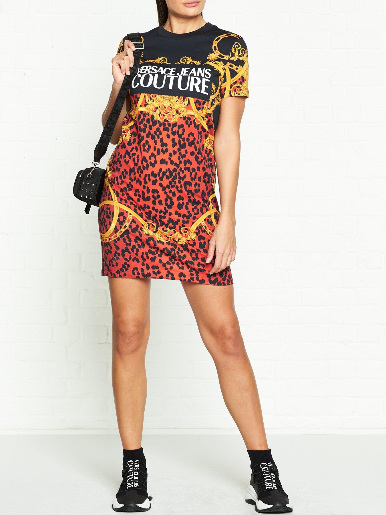 leopard print dress over t shirt