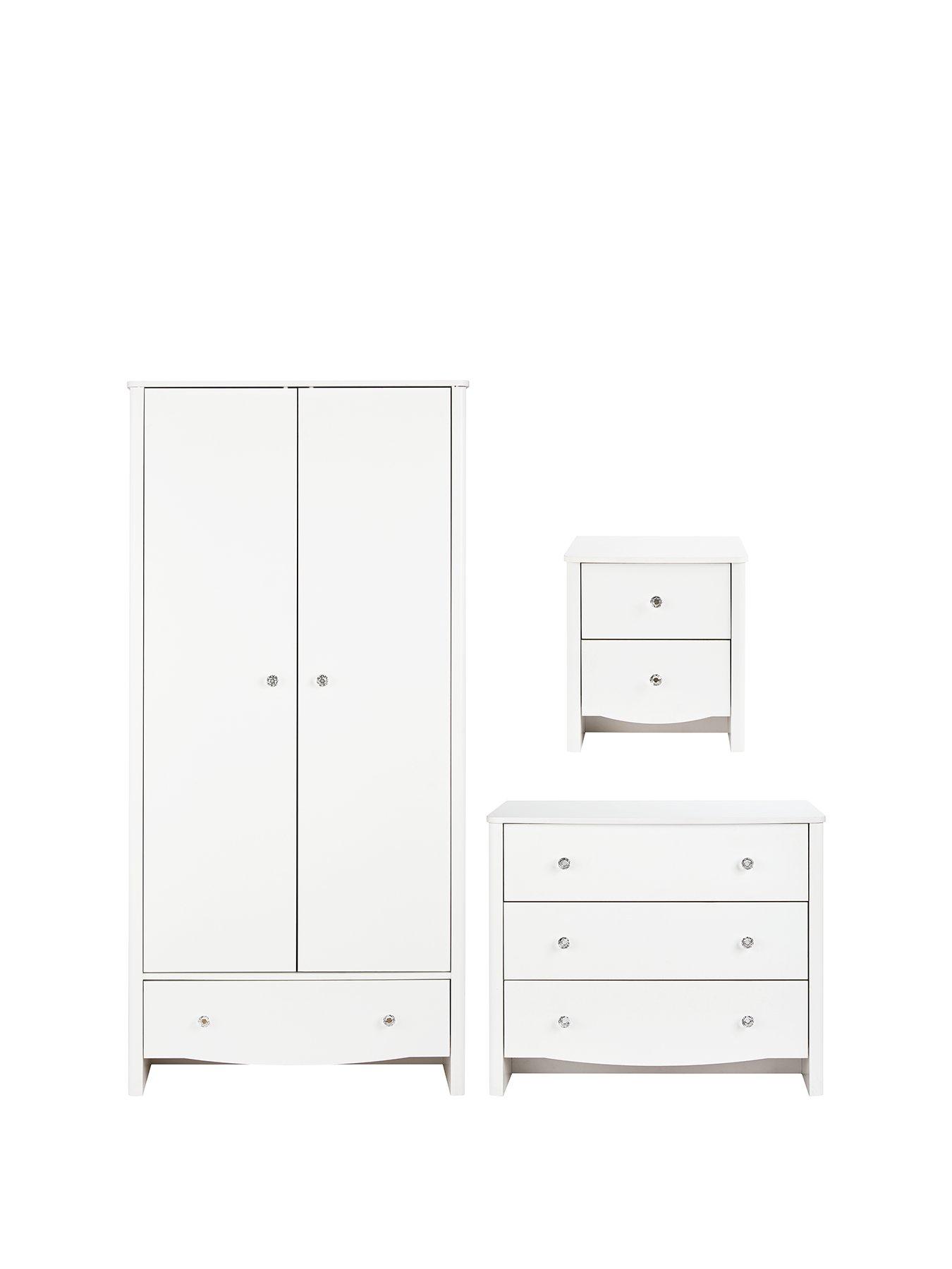 Alexis 3 Piece Kids Bedroom Package Wardrobe Chest Of Drawers