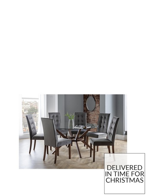 julian-bowen-chelsea-140-cm-round-glass-dining-table-6-madrid-chairs
