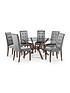  image of julian-bowen-chelsea-140-cm-round-glass-dining-table-6-madrid-chairs