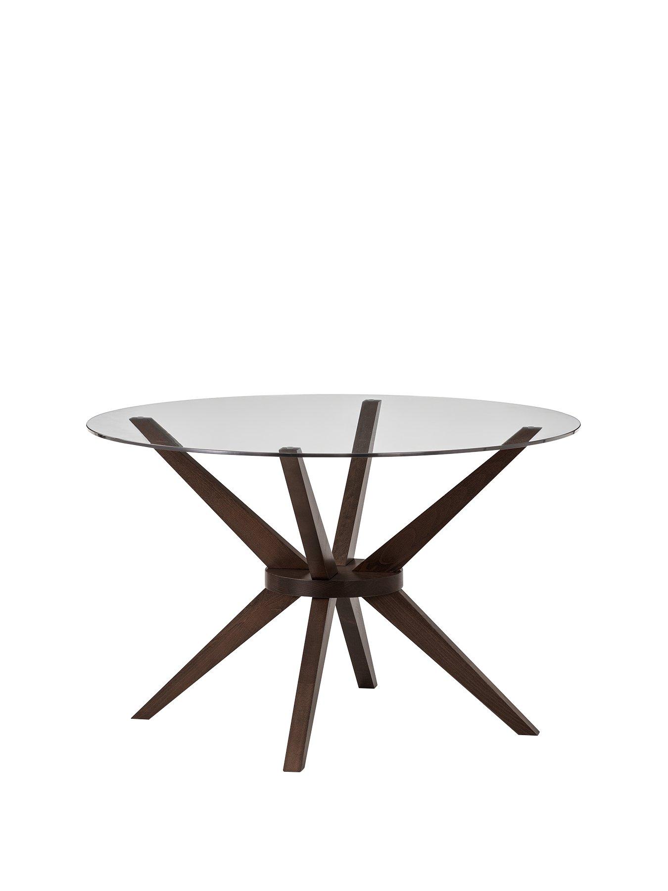 Image 4 of 5 of Julian Bowen Chelsea 140 cm Round Glass Dining Table + 6 Madrid Chairs