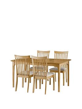 Product photograph of Julian Bowen Ibsen 150 - 190 Cm Extending Dining Table 4 Chairs from very.co.uk