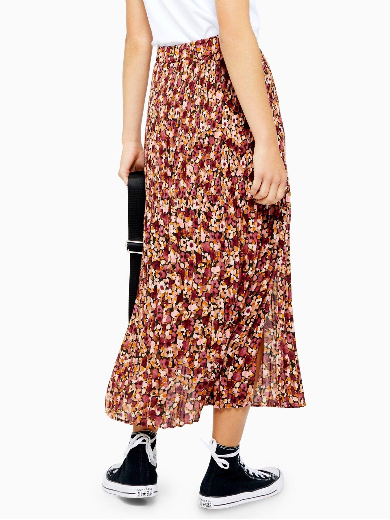 petite pleated maxi skirt