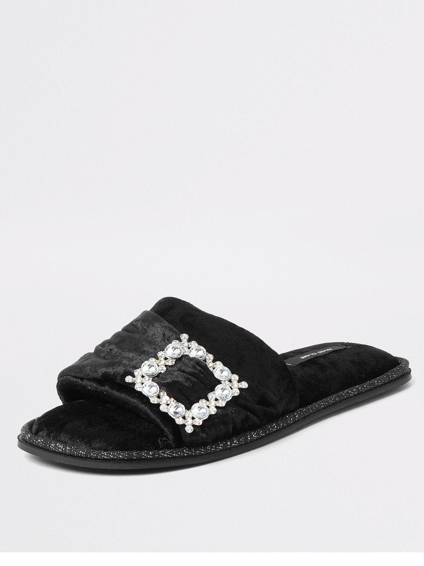 river island velvet slippers