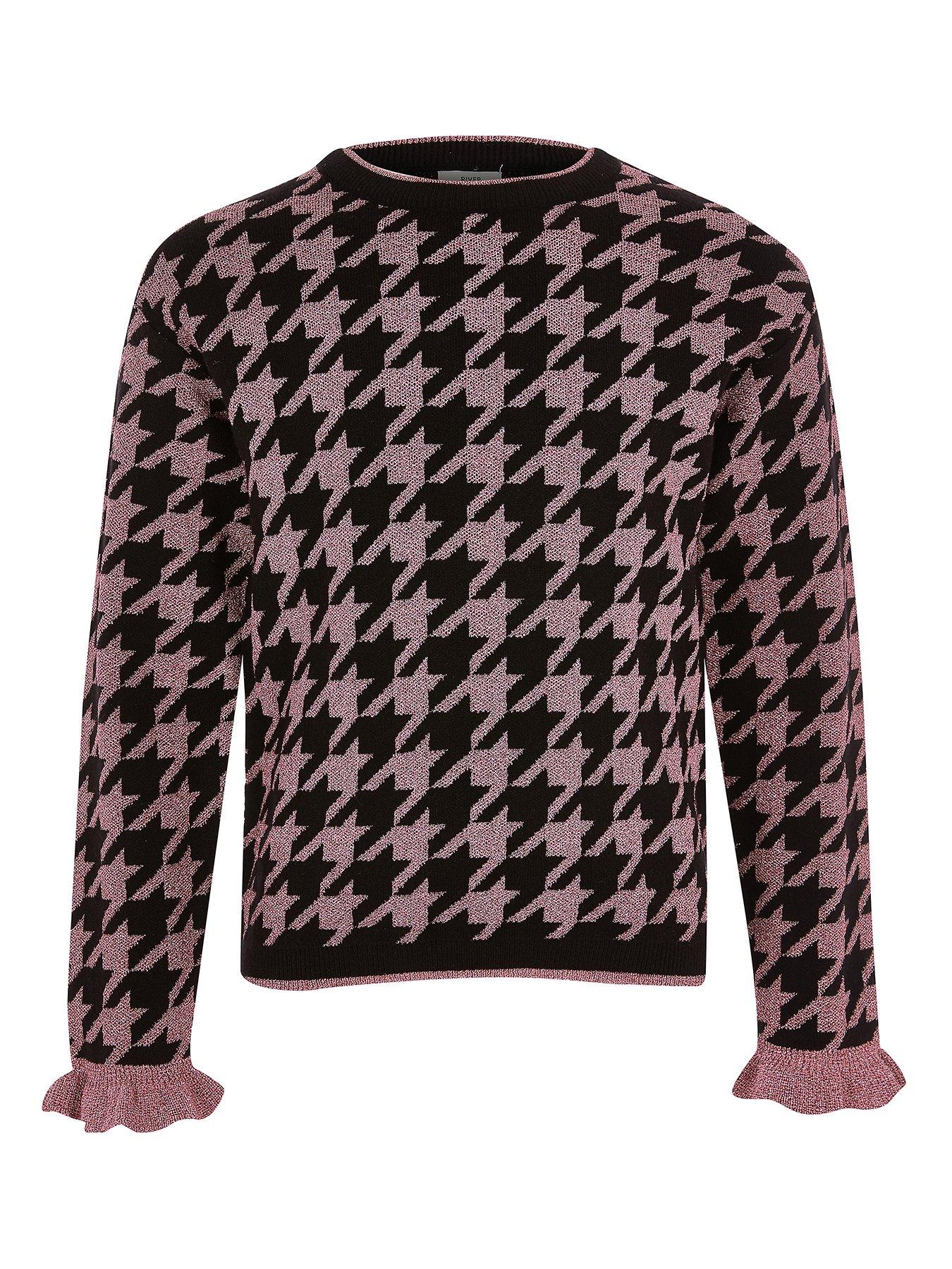 WAYA Mens Casual Long Sleeve Houndstooth Stitch Knitted Cardigan Jumper Sweater