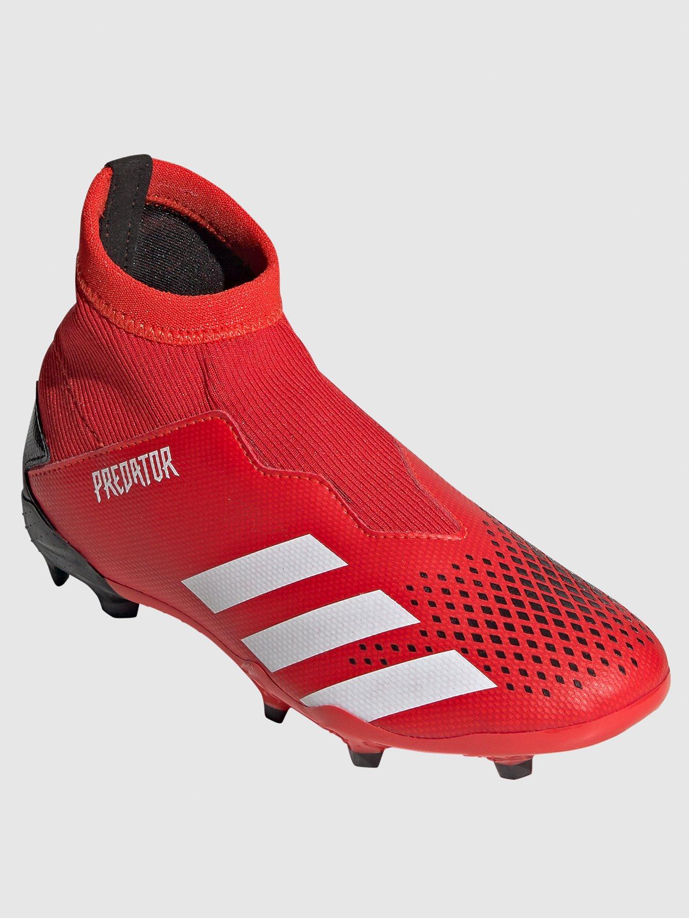 red and black football boots