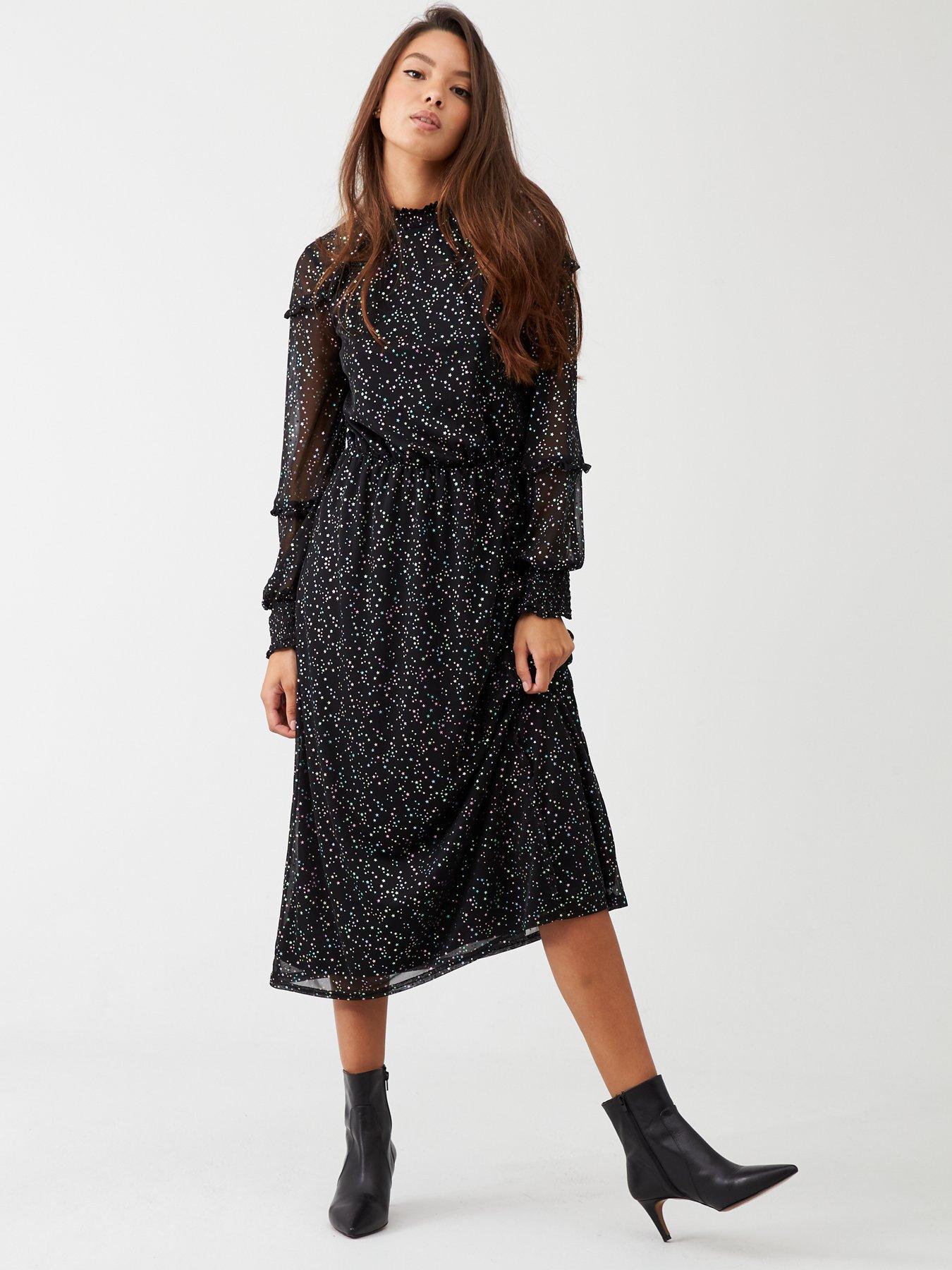 oasis black star dress