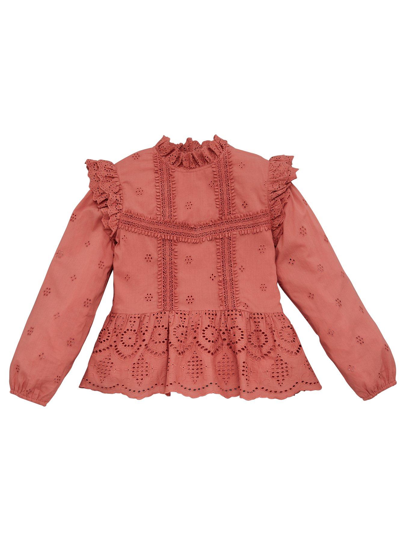 V By Very Girls Woven Broderie Ruffle Top review