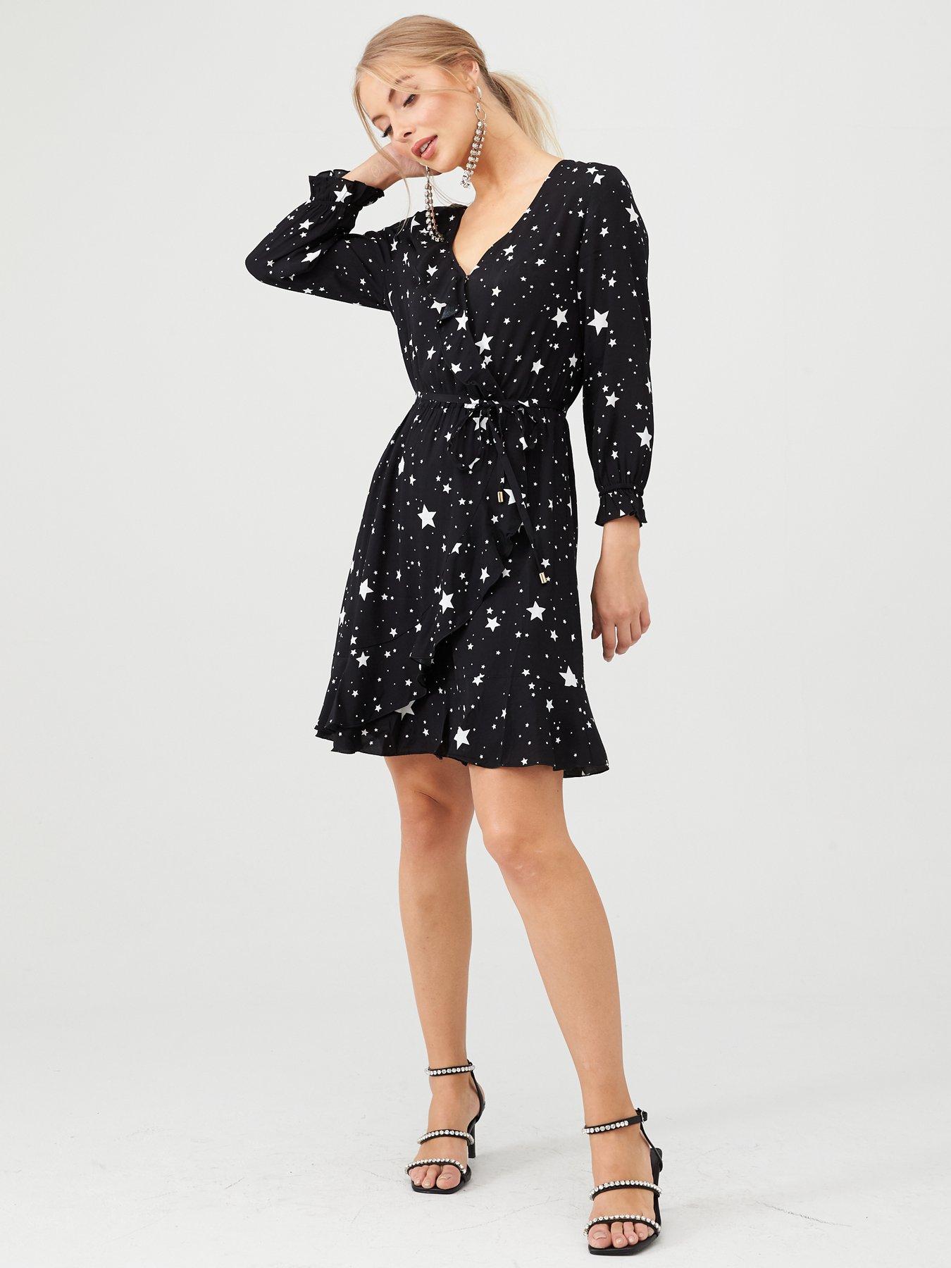 oasis black star dress