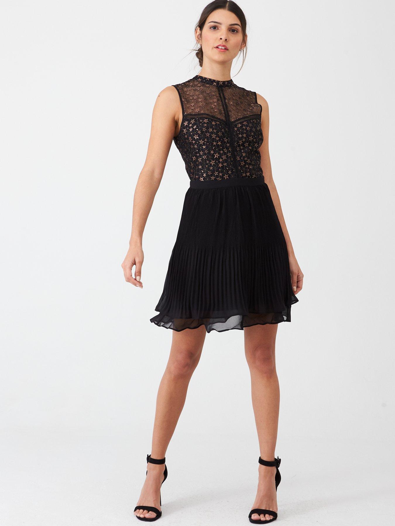 Oasis Lace Star Pleat Dress - Multi 